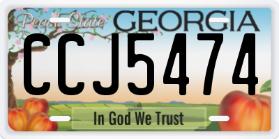 GA license plate CCJ5474