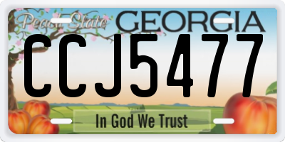 GA license plate CCJ5477