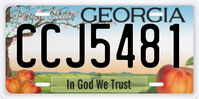 GA license plate CCJ5481