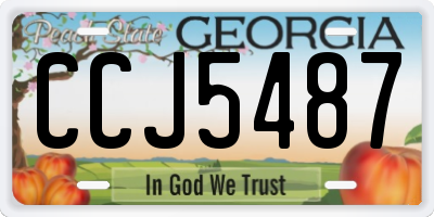 GA license plate CCJ5487