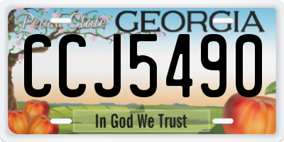GA license plate CCJ5490
