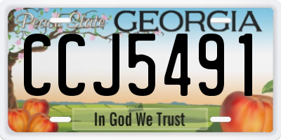 GA license plate CCJ5491