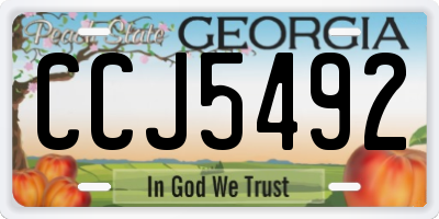GA license plate CCJ5492