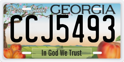 GA license plate CCJ5493