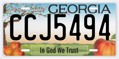 GA license plate CCJ5494