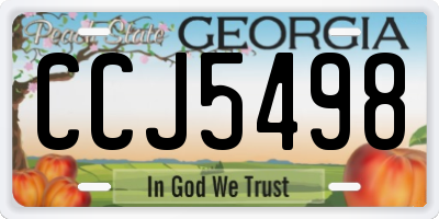 GA license plate CCJ5498