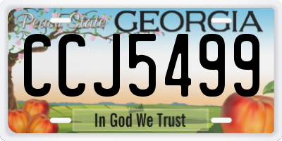 GA license plate CCJ5499