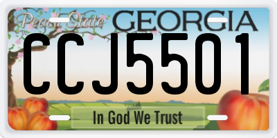 GA license plate CCJ5501