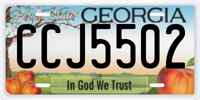 GA license plate CCJ5502