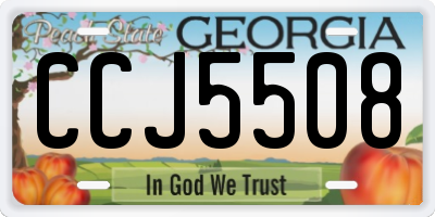 GA license plate CCJ5508