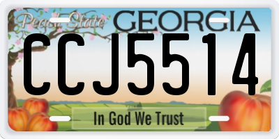 GA license plate CCJ5514