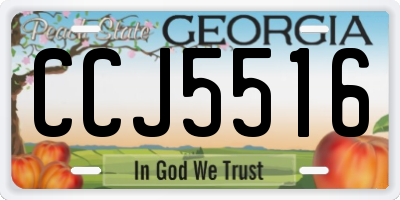 GA license plate CCJ5516