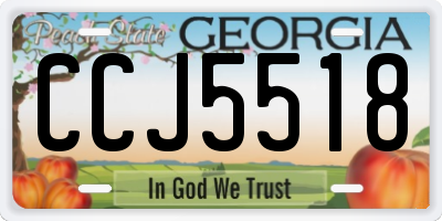 GA license plate CCJ5518