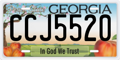 GA license plate CCJ5520