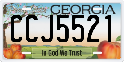 GA license plate CCJ5521