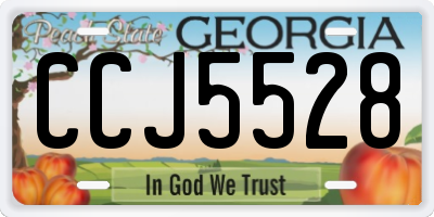 GA license plate CCJ5528
