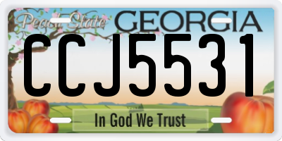 GA license plate CCJ5531