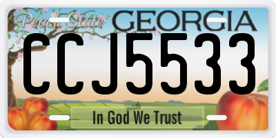 GA license plate CCJ5533