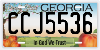 GA license plate CCJ5536