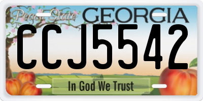 GA license plate CCJ5542