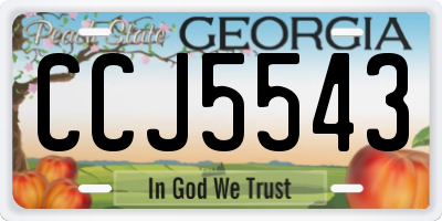 GA license plate CCJ5543