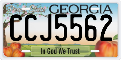 GA license plate CCJ5562