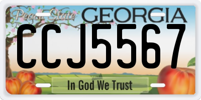 GA license plate CCJ5567