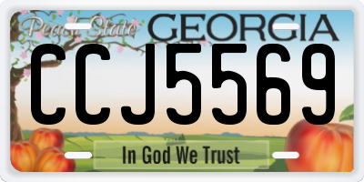 GA license plate CCJ5569