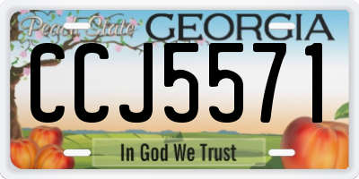 GA license plate CCJ5571