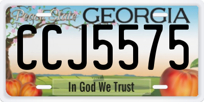 GA license plate CCJ5575