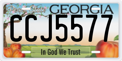 GA license plate CCJ5577