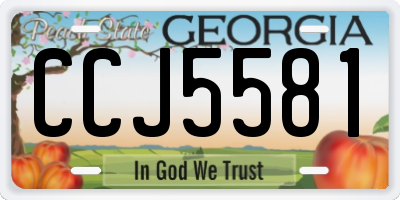 GA license plate CCJ5581