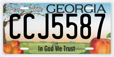 GA license plate CCJ5587