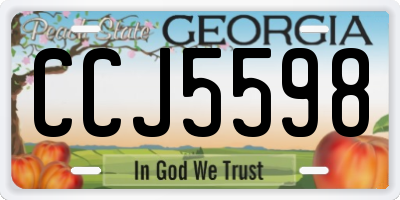 GA license plate CCJ5598