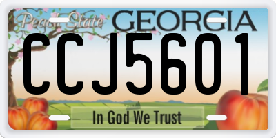 GA license plate CCJ5601