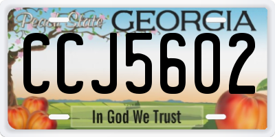 GA license plate CCJ5602