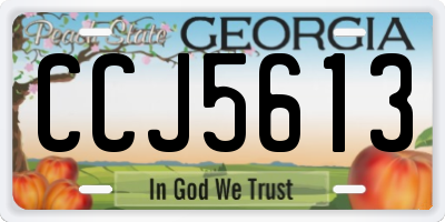 GA license plate CCJ5613