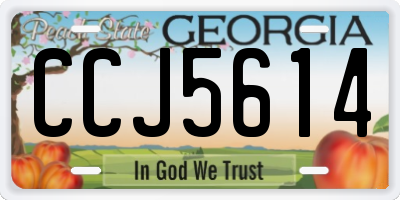 GA license plate CCJ5614