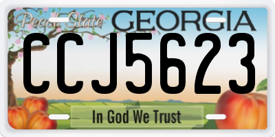 GA license plate CCJ5623