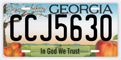 GA license plate CCJ5630
