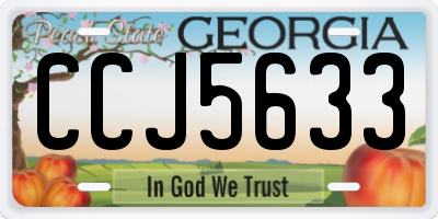 GA license plate CCJ5633