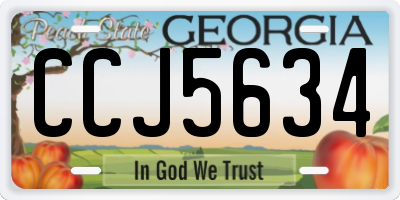 GA license plate CCJ5634