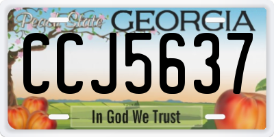 GA license plate CCJ5637
