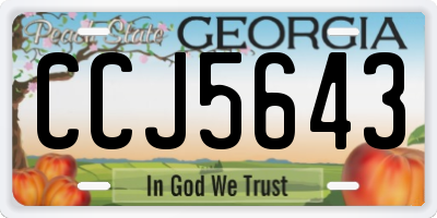 GA license plate CCJ5643