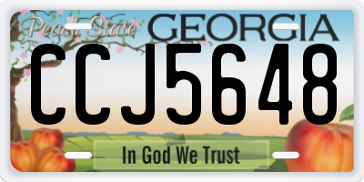 GA license plate CCJ5648