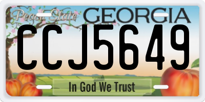 GA license plate CCJ5649