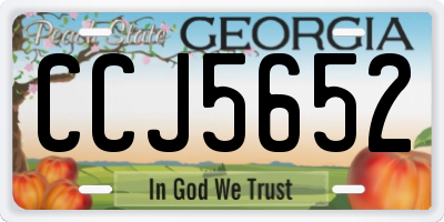 GA license plate CCJ5652