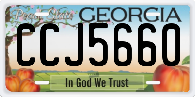 GA license plate CCJ5660