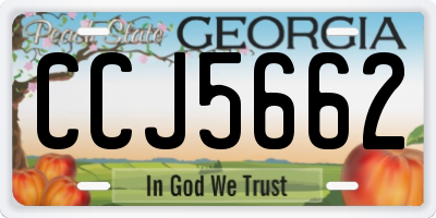 GA license plate CCJ5662
