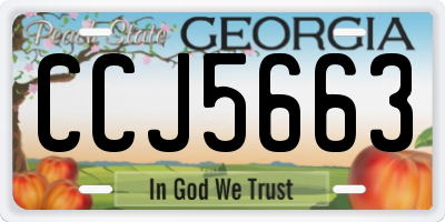 GA license plate CCJ5663